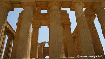The temple of Concordia, columns and cella, the cella was adapted as church. The temple of Concordia, columns and cella, the cella was adapted as church.
