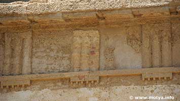The triglyphs and metopes. The triglyphs and metopes.