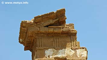 Detail of the remains of the fronton of the temple of the Dioscuri Detail of the remains of the fronton of the temple of the Dioscuri