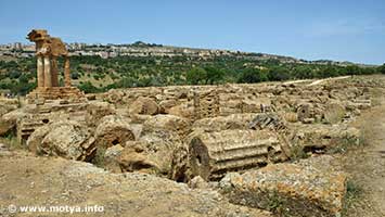 Next to the temple of the Dioscuri there are the foundations of another temple probably never finished Next to the temple of the Dioscuri there are the foundations of another temple probably never finished