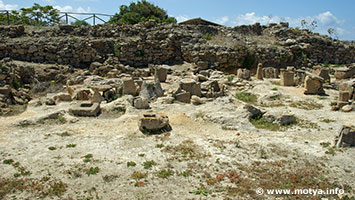 The necropolis of Motya. These stone casing contained the ashes of the cremated Phoenicians. The necropolis of Motya. These stone casing contained the ashes of the cremated Phoenicians.