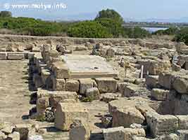 Floor of probable Byzantine origin which has been preserved in part in situ. It was a mosaic floor with white and black stone. Floor of probable Byzantine origin which has been preserved in part in situ. It was a mosaic floor with white and black stone.