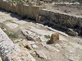 The right lane of the citygates of Motya. The right lane of the citygates of Motya.