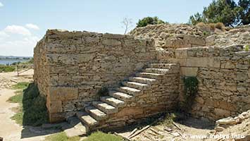 The eastern tower of the townwalls of Motya. The eastern tower of the townwalls of Motya.