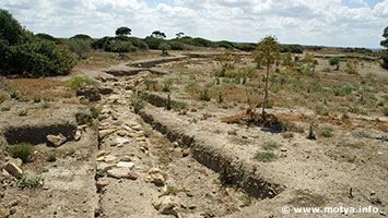 The temenos, the wall that surrounds the Cothon and the sanctuary. The temenos, the wall that surrounds the Cothon and the sanctuary.