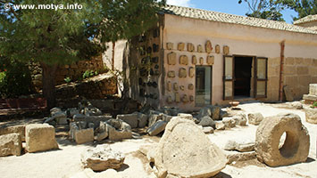 Steles and other artefacts from the island of Mothia. Steles and other artefacts from the island of Mothia.