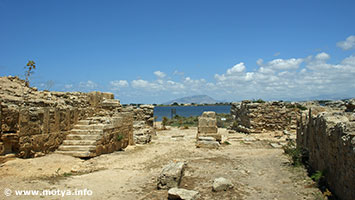 The main gate and a view of the mountain of Erice in the background. The main gate and a view of the mountain of Erice in the background.